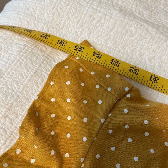 Mustard Yellow Stretchy Knee-Length Dress - Picture 3 of 5